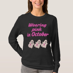 Niedliches Tragen rosa Ghosts Langschläfchen T-Shirt