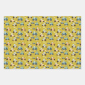 Niedliches Traktormuster Farmland Geschenkpapier Set (Vorderseite)