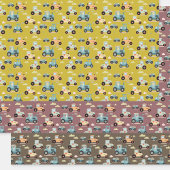 Niedliches Traktormuster Farmland Geschenkpapier Set