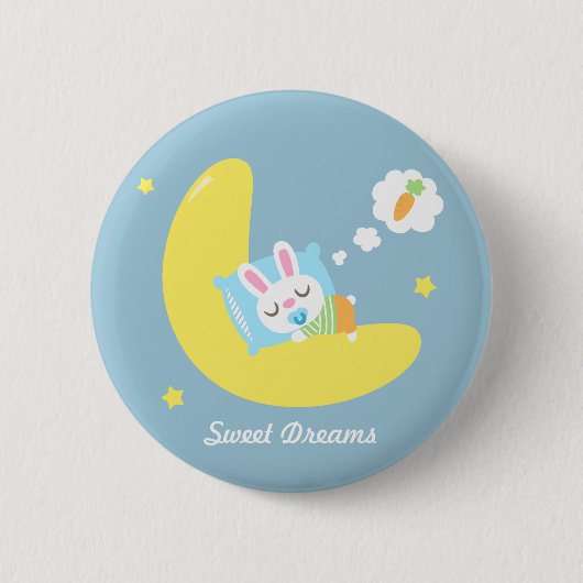 Niedliches Traumland-Baby-Häschen für Kinder Button (Vorderseite)