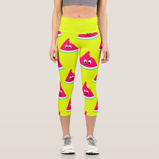 Niedliches, trauriges, bittes Stück Wassermelone g Capri Leggings (Vorderseite)
