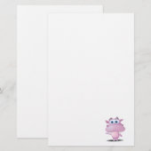 niedliches trauriges kleines Nilpferd Briefpapier (Vorne/Hinten)