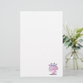 niedliches trauriges kleines Nilpferd Briefpapier (Stehend Vorderseite)