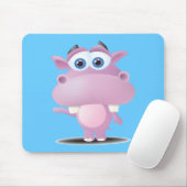 niedliches trauriges kleines Nilpferd Mousepad (Mit Mouse)