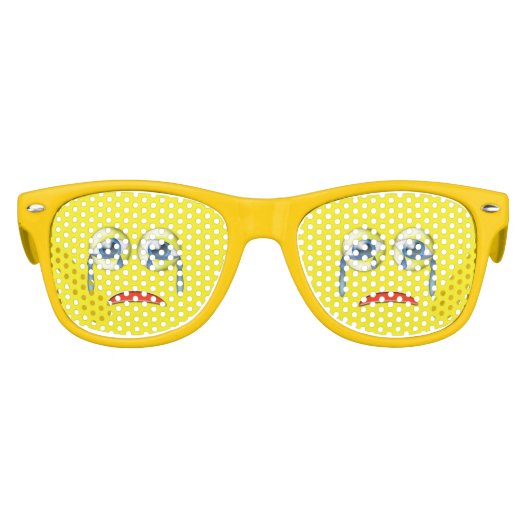 Niedliches, trauriges Schütteln Emoji Gelb Partybrille (Vorderseite)