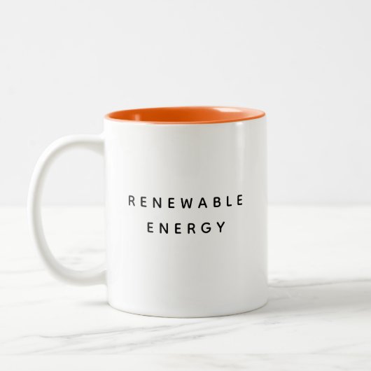 Niedliches Trendangebot für erneuerbare Energien Zweifarbige Tasse (Links)