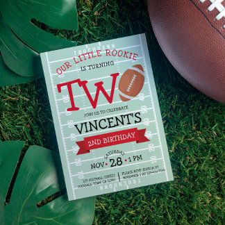 Niedliches trendy Football Field & Ribbon 2. Gebur Einladung