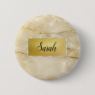 Niedliches trendy Gold-Marmor Button