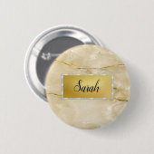 Niedliches trendy Gold-Marmor Button (Vorne & Hinten)
