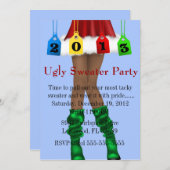 Niedliches Trendy Holiday/Christmas Ugly Sweater P Einladung (Vorne/Hinten)