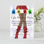 Niedliches Trendy Holiday/Christmas Ugly Sweater P Einladung (Stehend Vorderseite)