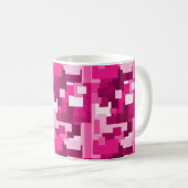 Niedliches trendy Hot Pink Digital Camouflage Must Kaffeetasse (VorderseiteRechts)