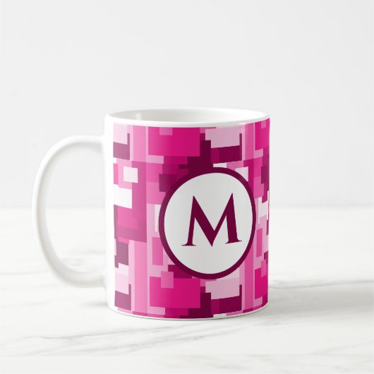 Niedliches trendy Hot Pink Digital Camouflage Must Kaffeetasse (Links)