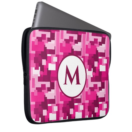 Niedliches trendy Hot Pink Digital Camouflage Must Laptopschutzhülle (Vorne Rechts)
