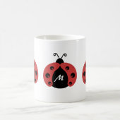 Niedliches trendy ladybug Monogramm Kaffeetasse (Mittel)