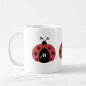 Niedliches trendy ladybug Monogramm Kaffeetasse (Links)