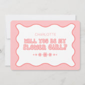 Niedliches trendy Pink Personalisiert Flower Girl Karte (Vorderseite)