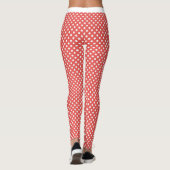 Niedliches trendy Red White Polka Dot Pattern Leggings (Rückseite)