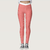 Niedliches trendy Red White Polka Dot Pattern Leggings (Vorderseite)
