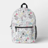Niedliches trendy Teacher School Muster Monogram Bedruckter Rucksack (Vorderseite)