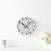 Niedliches trendy Teacher School Muster Runde Wanduhr (Zuhause)