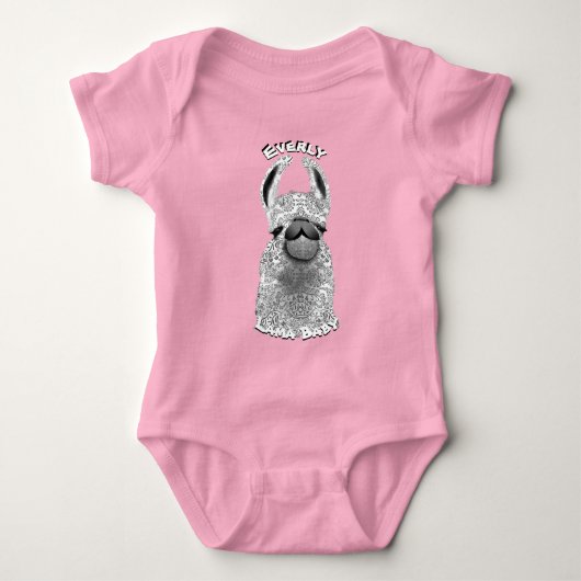 Niedliches trendy Whimsical Pattern Llama Baby Strampler (Vorderseite)