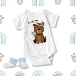 Niedliches Tribal Baby Bear Wild One Baby Strampler