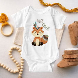 Niedliches Tribal Baby Fox Wild One Baby Strampler