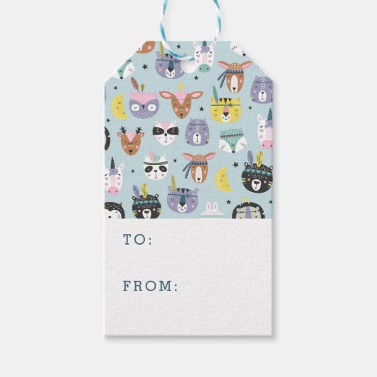 Niedliches Tribal-Gesichtsmuster Geschenkanhänger (Vorderseite)