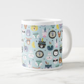 Niedliches Tribal-Gesichtsmuster Jumbo-Tasse (Vorderseite Rechts)
