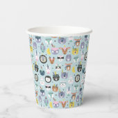 Niedliches Tribal-Gesichtsmuster Pappbecher (Rückseite)