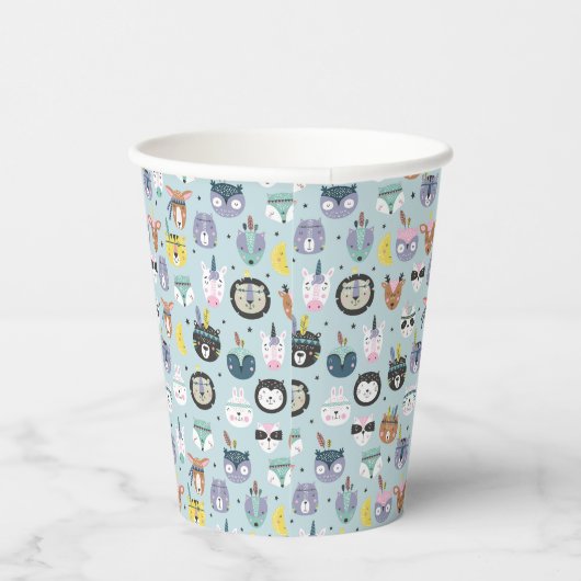 Niedliches Tribal-Gesichtsmuster Pappbecher (Rechts)