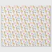 Niedliches Tribal Giraffe Happy Birthday Geschenkpapier (Flach)