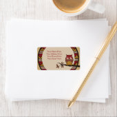 Niedliches Tribal Muster Owl Branch Moon Blätter E Adressaufkleber (Insitu)