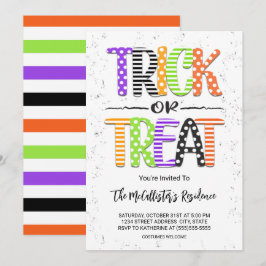 Niedliches Trick oder Treff Halloween-Kostüm-Party Einladung