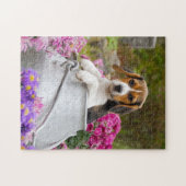 Niedliches Tricolor Beagle-Hundewelpen-Butterfaß - Puzzle (Horizontal)