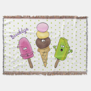 Niedliches Trio aus Cartoon-Eis Decke