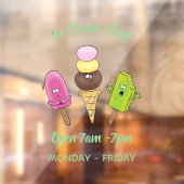 Niedliches Trio aus Cartoon-Eis Fensteraufkleber (Blatt 2)