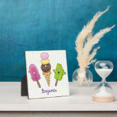 Niedliches Trio aus Cartoon-Eis Fotoplatte (InSitu)