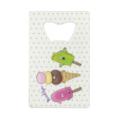 Niedliches Trio aus Cartoon-Eis Geldbeutel Flaschenöffner (Rückseite)