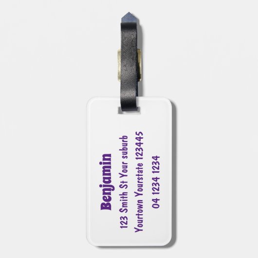 Niedliches Trio aus Cartoon-Eis Gepäckanhänger (Rückseite vertikal)