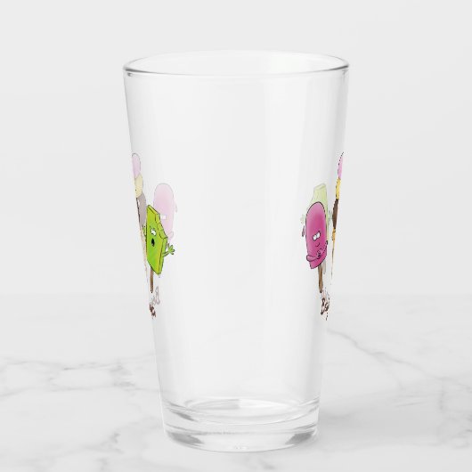 Niedliches Trio aus Cartoon-Eis Glas (Rechts)