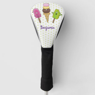 Niedliches Trio aus Cartoon-Eis Golf Headcover