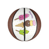 Niedliches Trio aus Cartoon-Eis Mini Basketball (Vertikal)