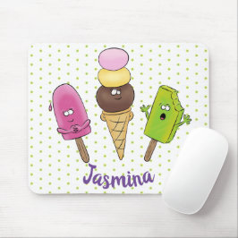 Niedliches Trio aus Cartoon-Eis Mousepad