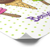 Niedliches Trio aus Cartoon-Eis Poster (Ecke)