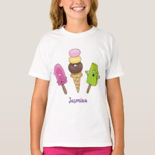 Niedliches Trio aus Cartoon-Eis T-Shirt