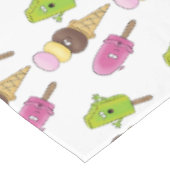 Niedliches Trio aus Cartoon-Eis Tischdecke (Schrägansicht)