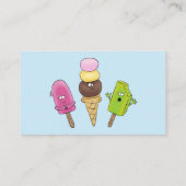 Niedliches Trio aus Cartoon-Eis Visitenkarte (Rückseite)
