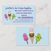 Niedliches Trio aus Cartoon-Eis Visitenkarte (Vorne/Hinten)